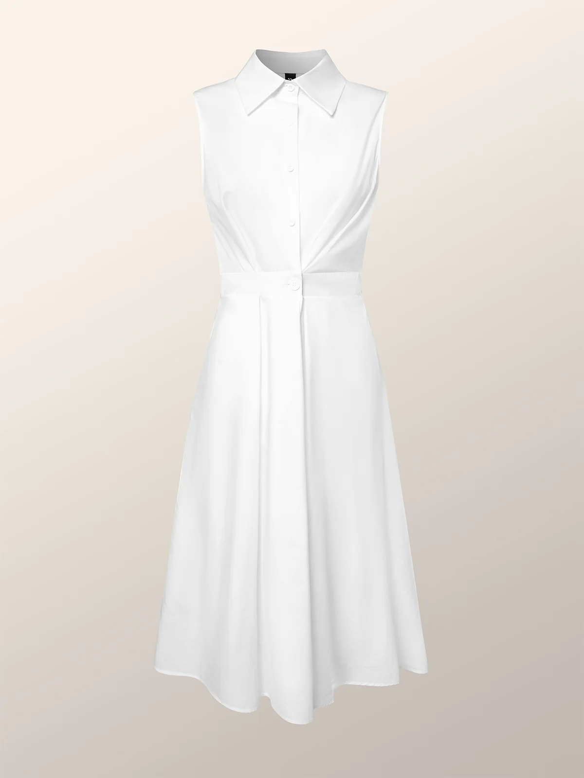 Daily White Shirt Collar Urban Cotton Dress