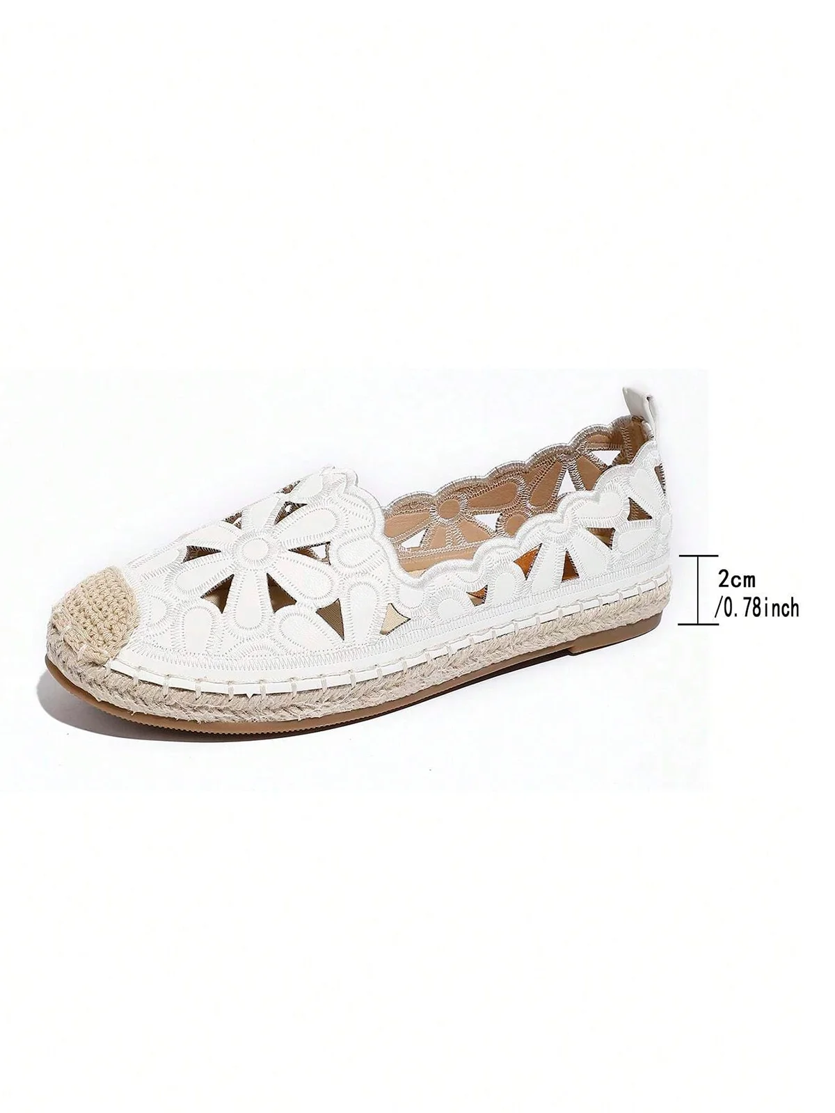 Floral Embroidery,Hollow Out Espadrille Flat Shoes
