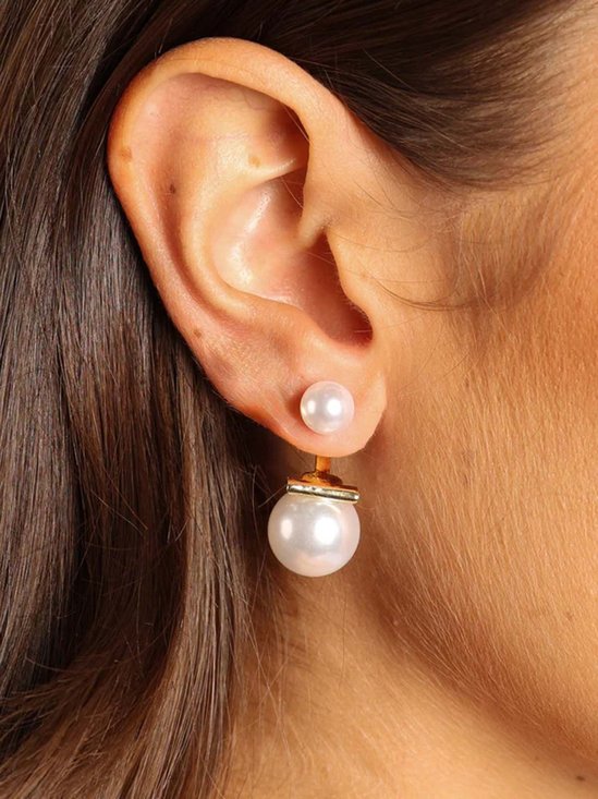 1pair Elegant Imitation Pearl Earrings