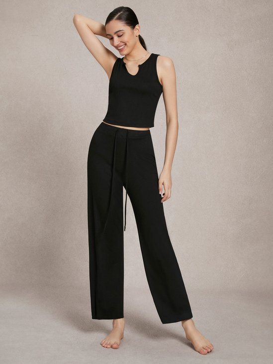 High-Elasticity Fitted Two-Piece Set