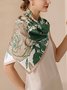 Elegant Color-block Floral Imitation Silk Scarf