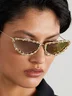 1pc Rhinestone Cat Eye Sunglasses